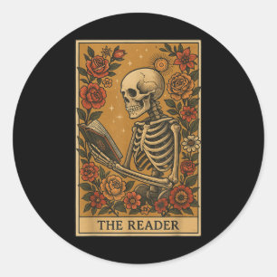 The Reader Tarot Card  Classic Round Sticker
