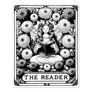 The Reader Tarot Card Fairy Rubber Stamp