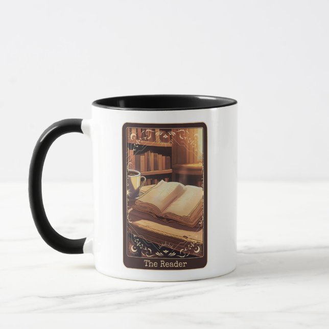 The Reader Tarot Card Personalised Tea or Coffee Mug (Left)