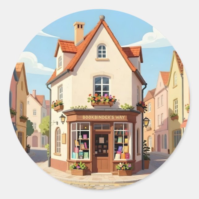 The Reading Corner – Cosy Book Nook Classic Round  Sticker (Front)