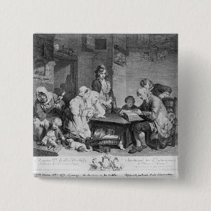 The Reading of the Bible 15 Cm Square Badge