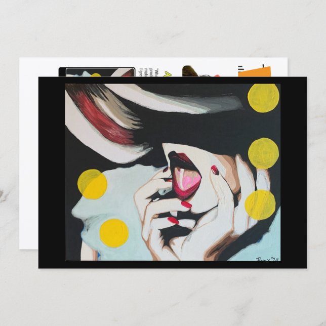 ‘The Reading of the Will’ Painting on a Small-Scal Invitation (Front/Back)