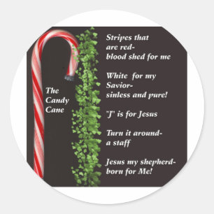 THe Real Candy Cane Meaning Classic Round Sticker