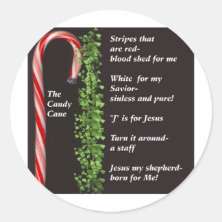 THe Real Candy Cane Meaning Classic Round Sticker