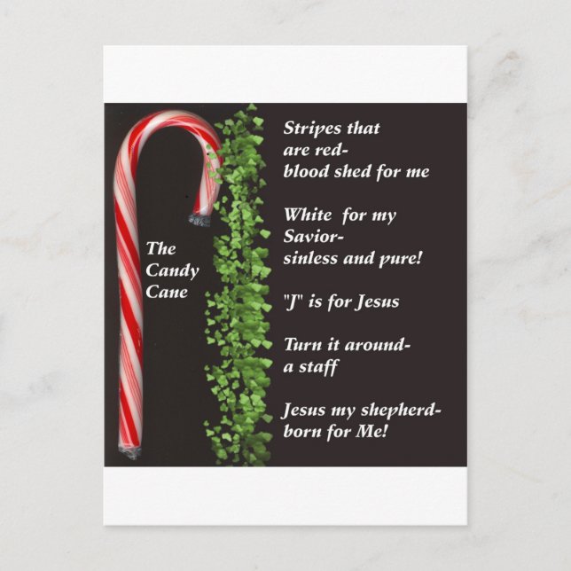THe Real Candy Cane Meaning Postcard (Front)