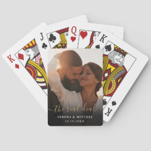 The Real Deal Script Photo Wedding Favour Playing Cards