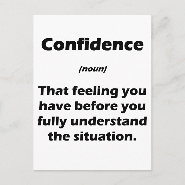 The Real Definition of Confidence Postcard (Front)