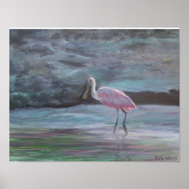 THE REAL FLORIDA-Roseate Spoonbill Poster (Front)