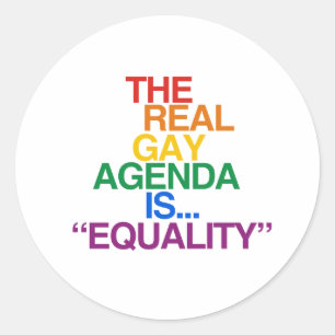 THE REAL GAY AGENDA CLASSIC ROUND STICKER