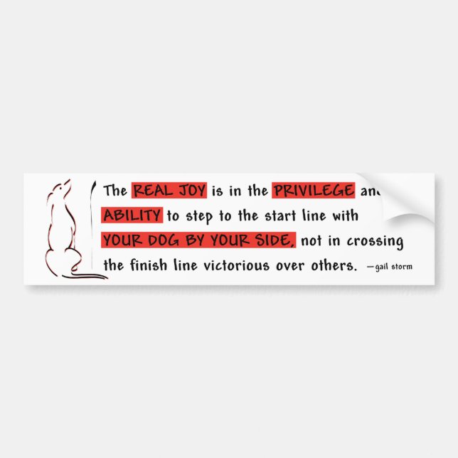 The Real Joy of Agility Bumper Sticker (Front)