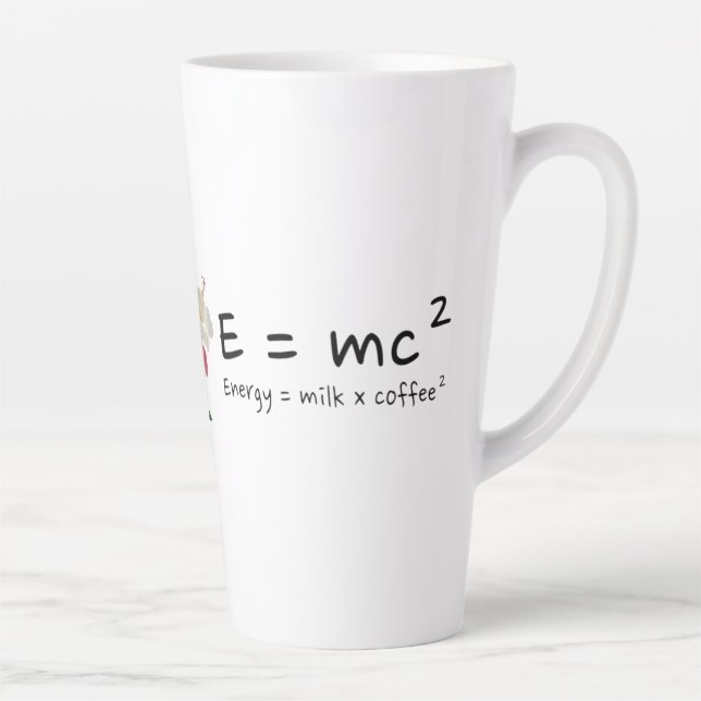 The Real Law of Energy Coffee Physics 101 Einstein Latte Mug (Right)