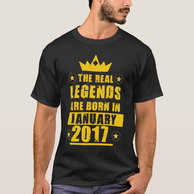 The Real Legends Are Born In January 2017 retro T-Shirt (Front)