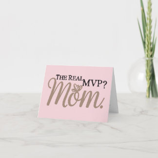 The Real MVP – Mom | Minimalist Blush Pink  Thank You Card