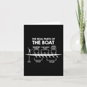 The Real Parts Of The Boat Funny Skeleton Rowing H Card
