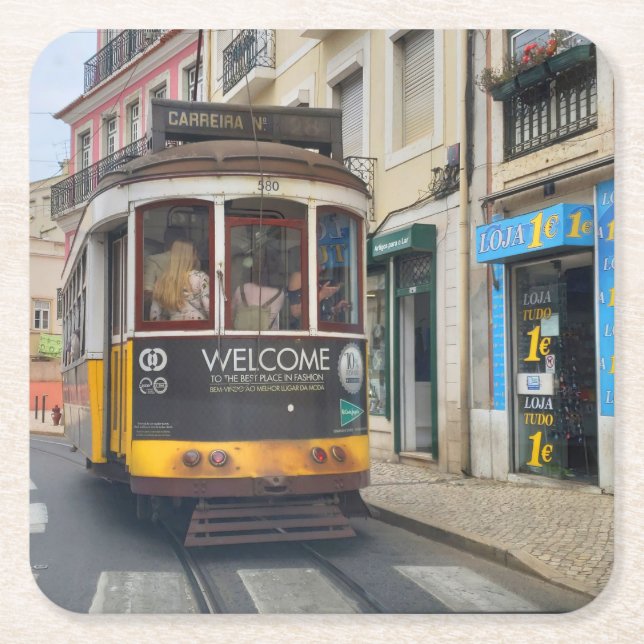 The Real Portugal-Lisbon Square Paper Coaster (Front)