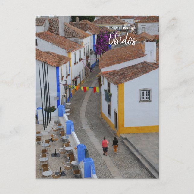The Real Portugal- Morning walk to work in Obidos Postcard (Front)