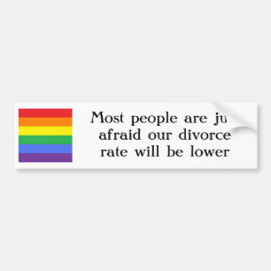 The real reason why people don't want gay marriage bumper sticker