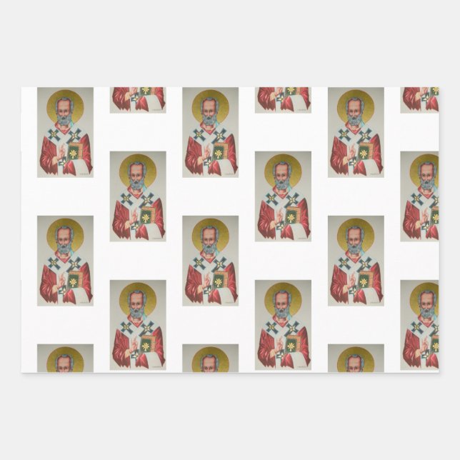 The Real Santa Claus / St. Nicholas Wrapping Paper (Front 3)