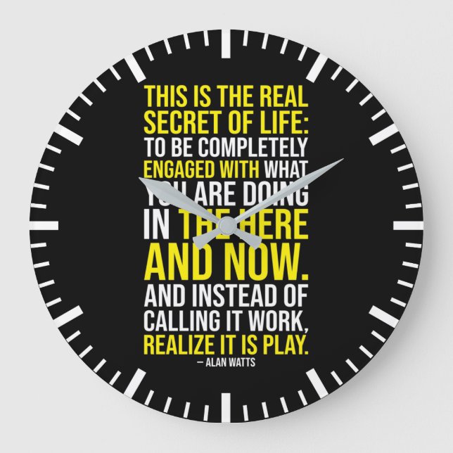 The Real Secret Of Life - Work vs Play Large Clock (Front)
