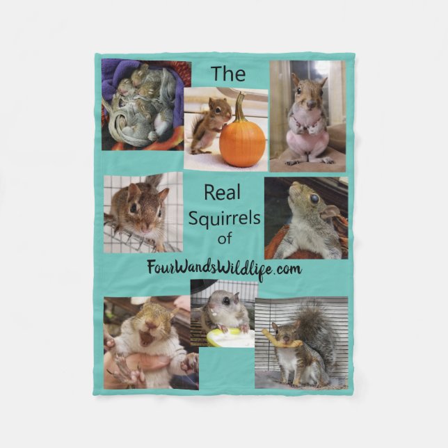 The Real Squirrels of FourWandsWildlife Fleece Blanket (Front)
