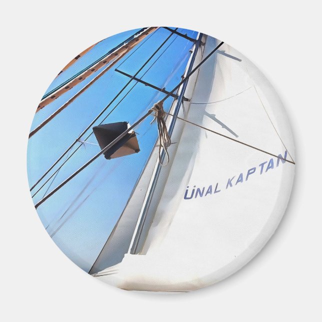 The Realist Adjusts The Sails Nautical Art Magnet (Front)