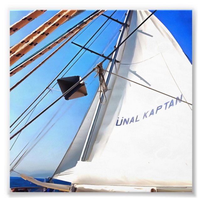 The Realist Adjusts The Sails Nautical Art Photo Print (Front)