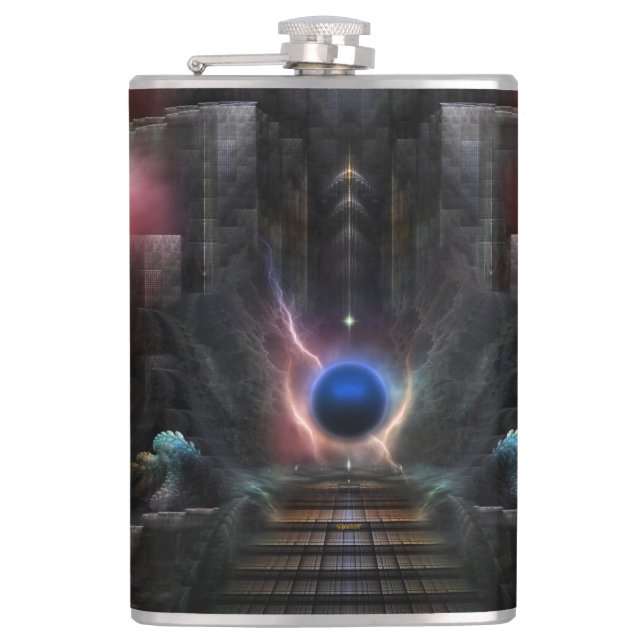 The Realm Of Osphilium 8oz Vinyl Wrapped Flask (Front)