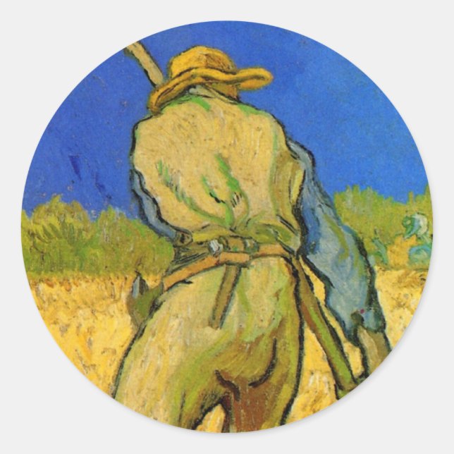The Reaper (after Millet) by Vincent van Gogh Classic Round Sticker (Front)