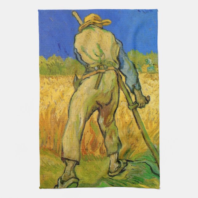 The Reaper (after Millet) by Vincent van Gogh Tea Towel (Vertical)