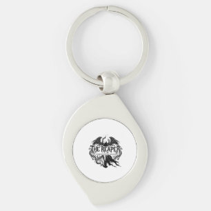 The Reaper Gothic Typography & Dark Angel Art Key Ring