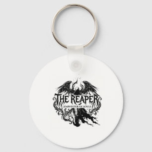 The Reaper Gothic Typography & Dark Angel Art Key Ring