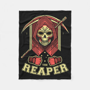 The Reaper Mma Bjj Kickboxing Boxing Cage Fighter  Fleece Blanket