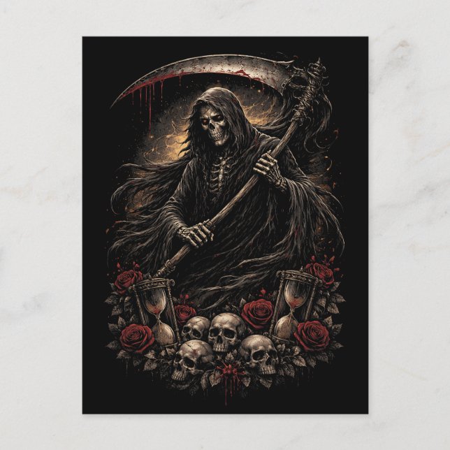 The Reaper’s Hourglass Postcard (Front)