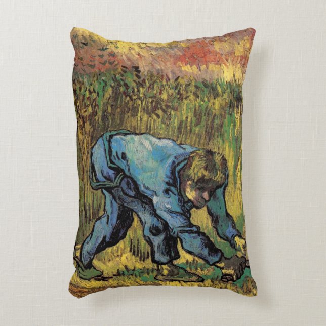 The Reaper with Sickle by Vincent van Gogh Decorative Cushion (Front(Vertical))