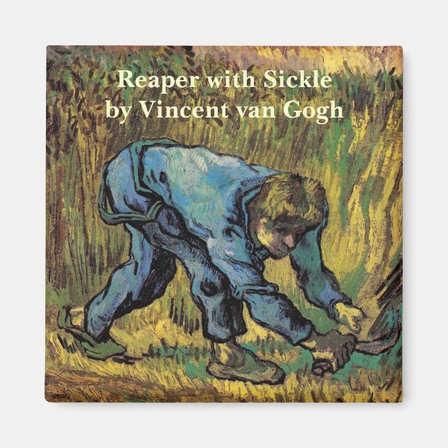 The Reaper with Sickle by Vincent van Gogh Magnet (Front)