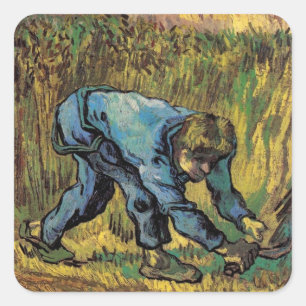 The Reaper with Sickle by Vincent van Gogh Square Sticker