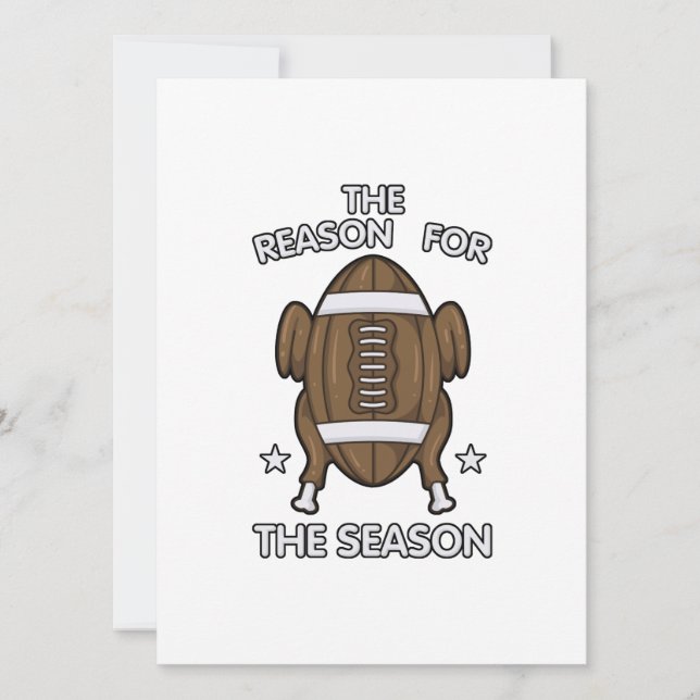 The Reason For The Season Football Thanksgiving Holiday Card (Front)