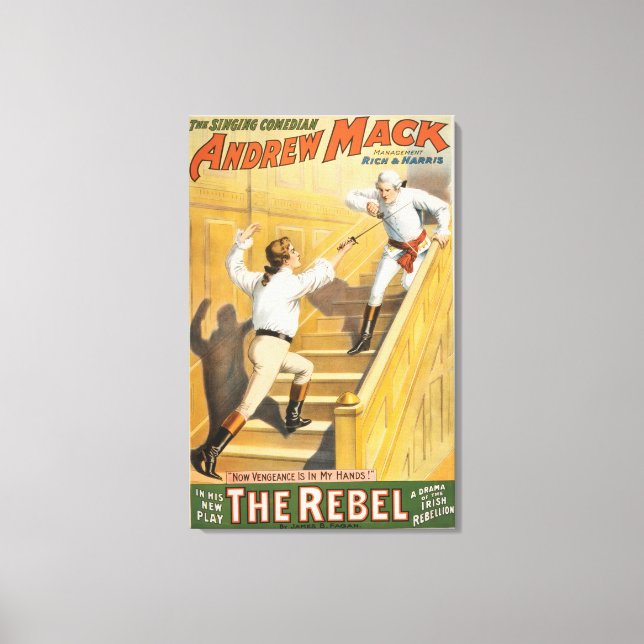 "The Rebel" Irish Rebellion Drama - Fencing Canvas Print (Front)