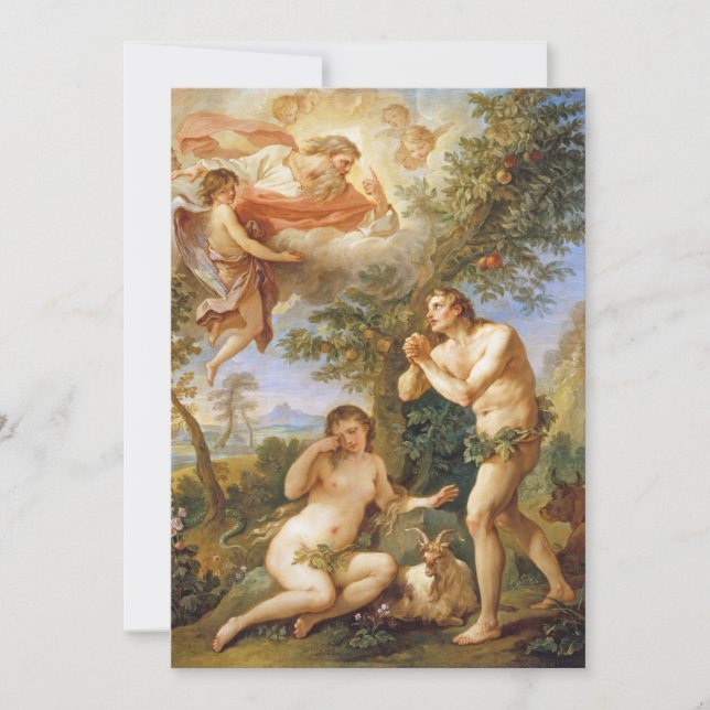 The Rebuke of Adam and Eve Biblical Religious Card (Front)