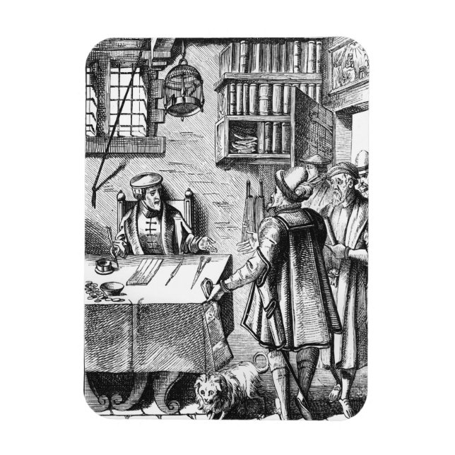 The Receiver of Taxes, after a woodcut in 'Praxis Magnet (Vertical)