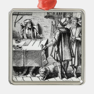 The Receiver of Taxes, after a woodcut in 'Praxis Metal Tree Decoration