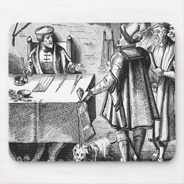 The Receiver of Taxes, after a woodcut in 'Praxis Mouse Mat (Front)