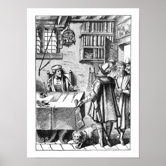 The Receiver of Taxes, after a woodcut in 'Praxis Poster (Front)