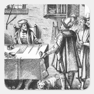 The Receiver of Taxes, after a woodcut in 'Praxis Square Sticker