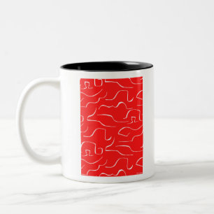 The red and white pattern. Two-Tone coffee mug