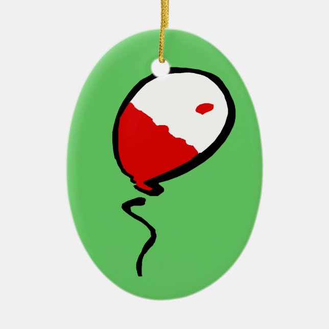 The Red Balloon, Add A Cute Saying Ceramic Tree Decoration (Front)