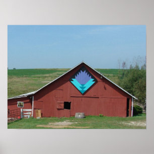 The Red Barn With the Quilt Poster