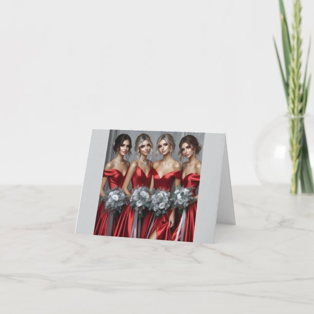 The Red Be My Bridesmaid Card (Front)