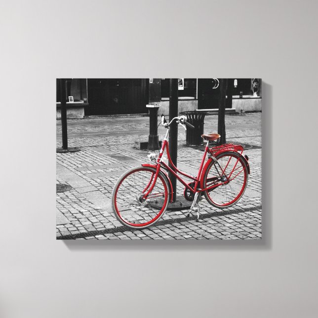 The red bicycle canvas print (Front)