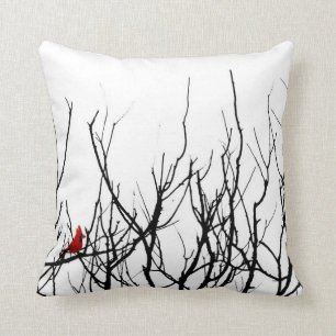 The Red Bird by Leslie Peppers Cushion